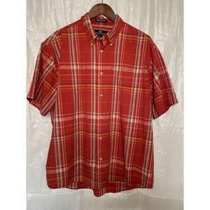 Consensus Sportswear Plaid‎ Button Up Short Sleeve Shirt XL
